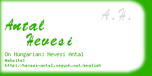 antal hevesi business card